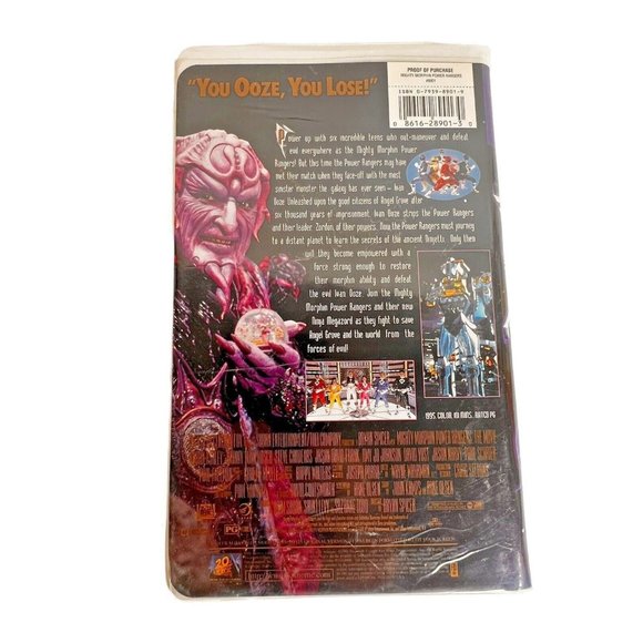 1996 Mighty Morphin Power Rangers The Movie VHS Tape Clamshell Case Vintage - Picture 4 of 9